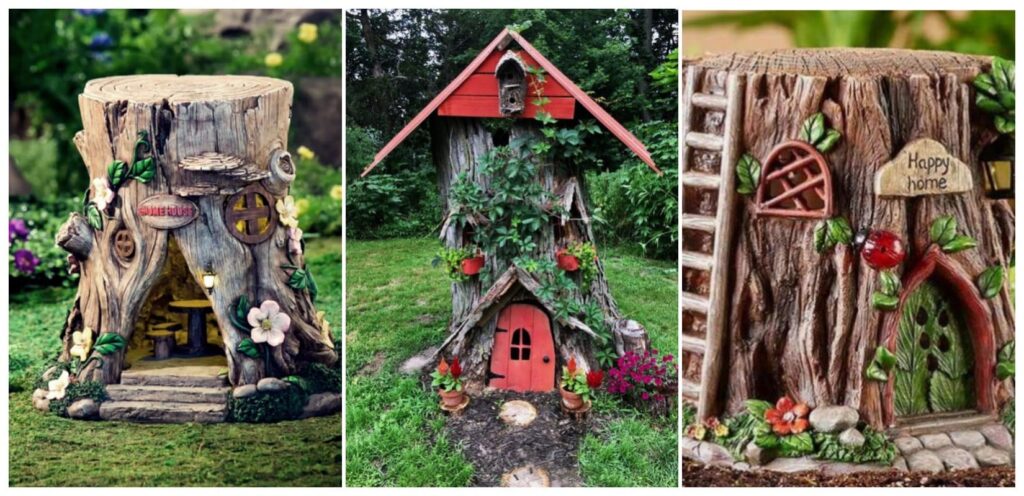 Tree Stump Fairy Garden