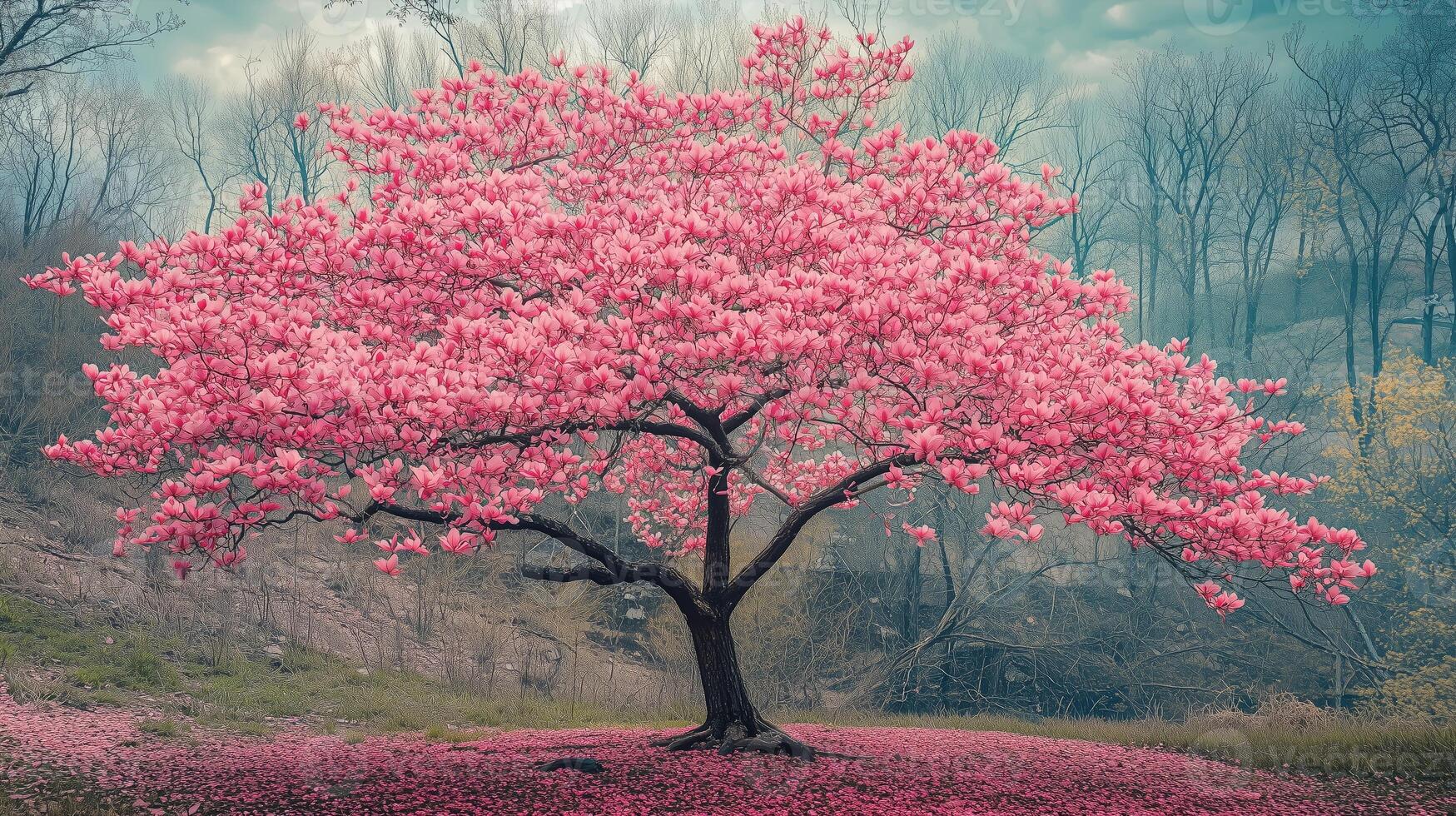 pink spring tree flowers